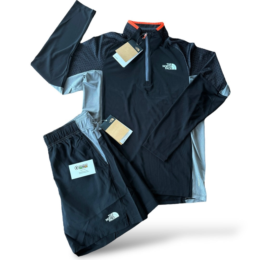 NORTH FACE 1/4 ZIP SET - BLACK/GREY